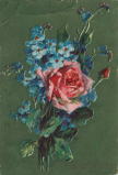 アンティーク・レプリカ・ポストカード　赤いバラ　＜薔薇のポストカード＞