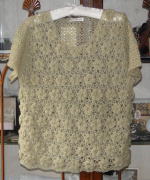 バドローズ　マーリア　水野　陽子　 ２０１０年　冬コレクション＞半そでセーター　グリーン＞モヘアの糸で編まれたお花のモティーフがおしゃれな半そでセーターです。